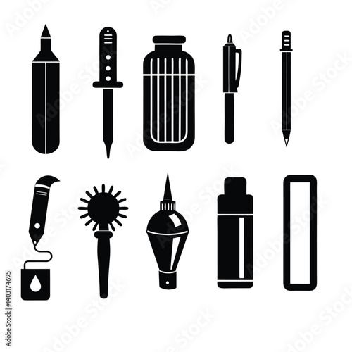 Writing and artist  silhouette.