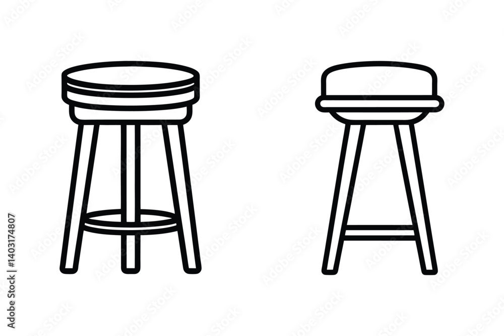 counter stool icon outline vector illustration counter stool icon outline vector illustration