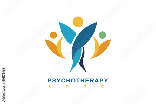 Flat minimalist psychotherapy logo therapy logo 