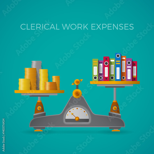 Clerical work expenses concept in flat style