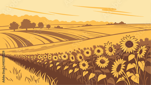 autumn landscape with fields