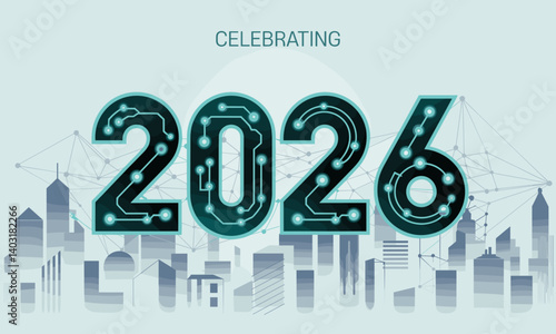 2026, new year evening, new year poster, new year banner, holiday, new, year, sign, celebration, neon, new year, night, eve, light, happy, card, party, decoration, winter, city, sky, christmas, firewo