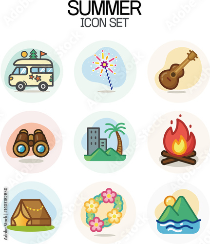 Summer Icons Collection | Color Art Styles