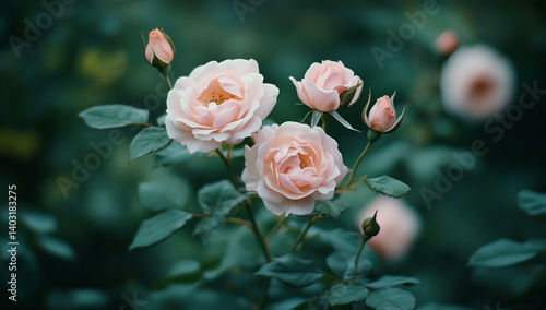 Fototapeta Naklejka Na Ścianę i Meble -  pink rose in garden