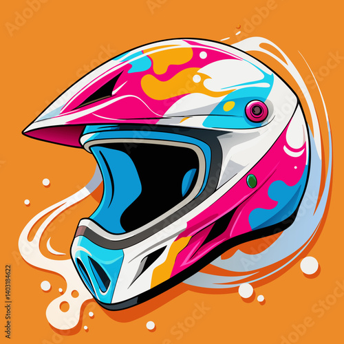 Colorful Motocross Helmet Design
