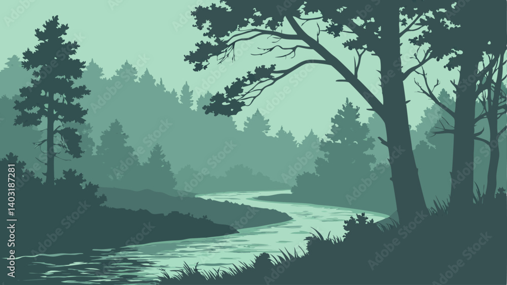 Obraz premium landscape with trees