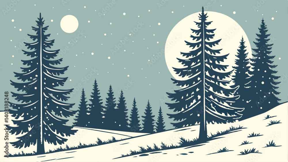 Fototapeta premium winter forest landscape