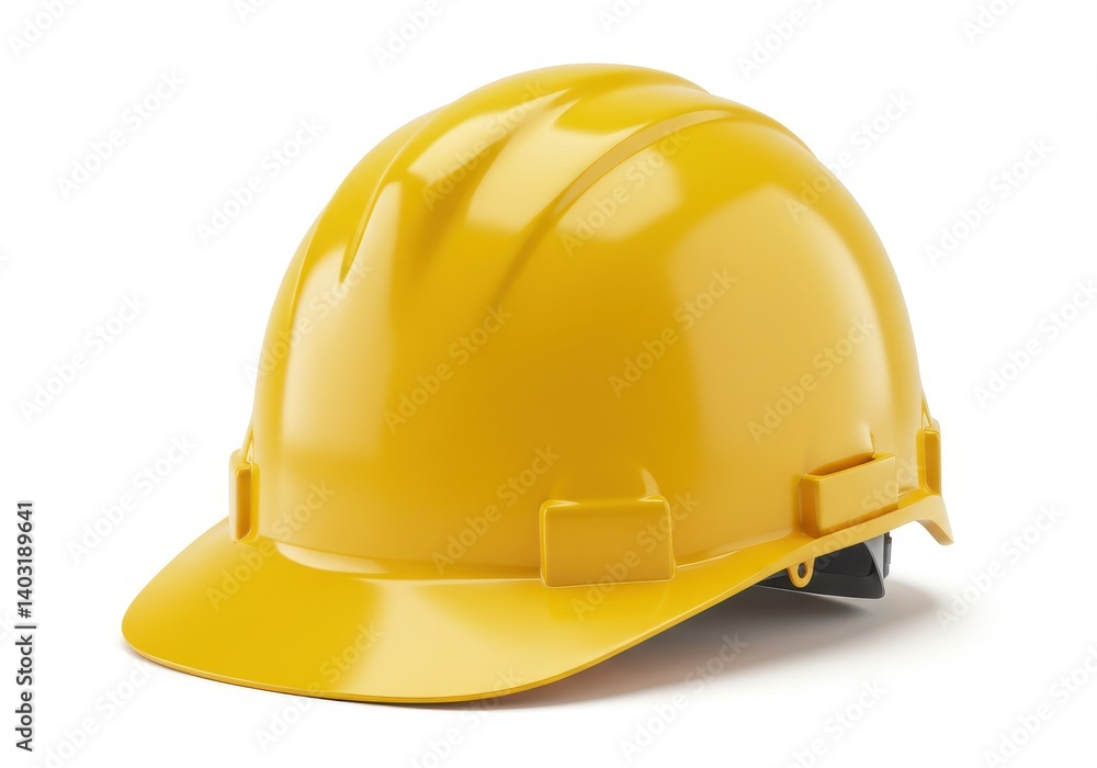A close up shot of a yellow hard hat sitting on a white surface with a slight shadow behind it A close up shot of a yellow hard hat sitting on a white surface with a slight shadow behind it