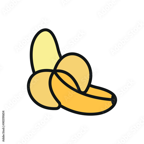 Banana icon represents tropical fruit, healthy snacking, and natural energy for everyday nutrition.