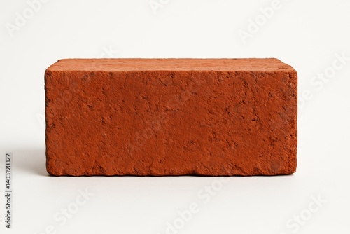 Single Red Brick Block on a White Surface Brick © ProAssets