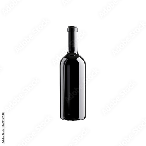 Wallpaper Mural Single Dark Glass Wine Bottle on Transparent Background Torontodigital.ca