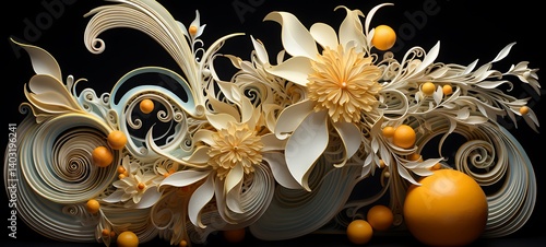 paper quilling snakefruit, ai generative