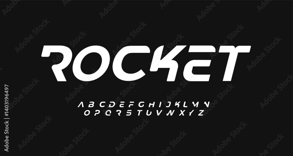 Obraz premium Modern Bold Font. Futuristic Font. Sans Serif Font. Regular Uppercase Typography Urban style alphabet font for fashion, sports, technology, digital, film, logo design, vector illustration