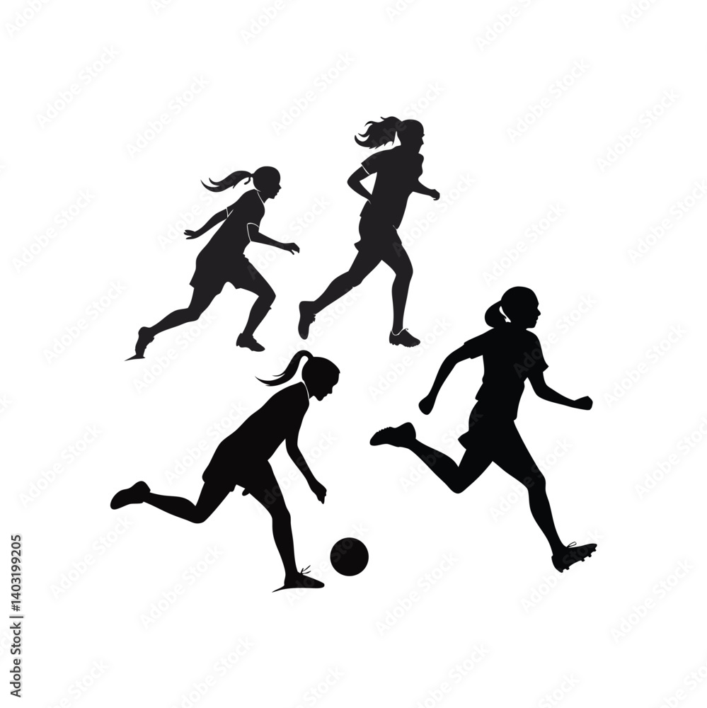 silhouettes of play football woman dancing people silhouettes of play football woman dancing people