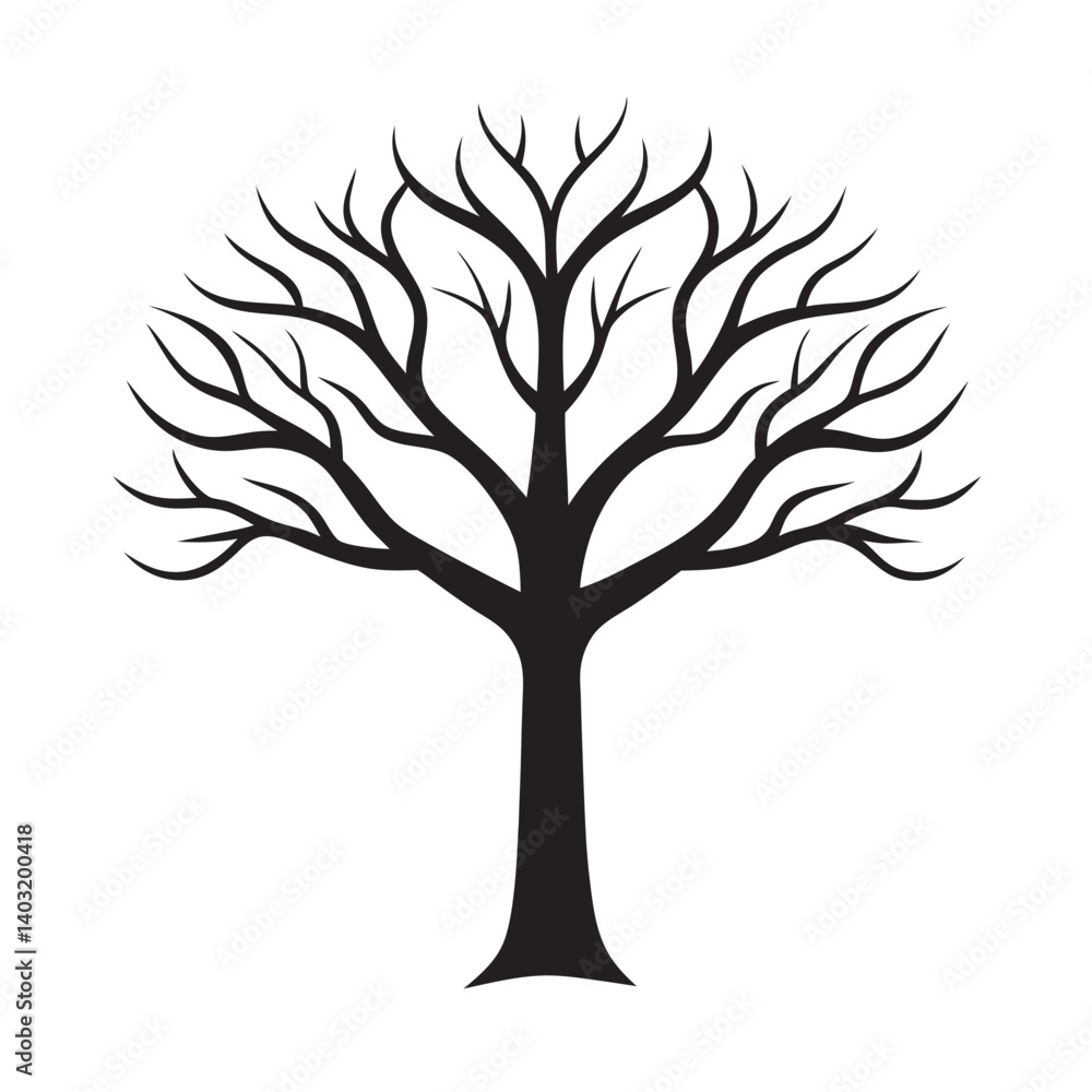 Fototapeta premium Beech tree silhouette for peaceful forest themes