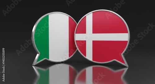 Representing Italy and Denmark in Dialogue with Glossy Speech Bubbles Free Download Representing Italy and Denmark in Dialogue with Glossy Speech Bubbles - GFXLoad
