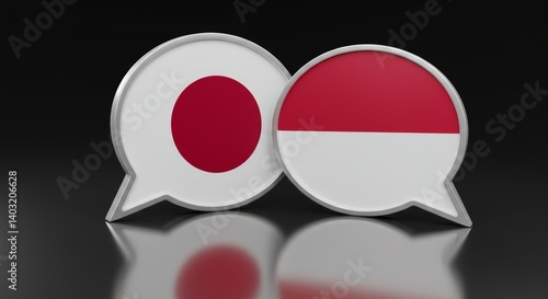 Dialogue between Japan and Indonesia: 3D rendering of overlapping speech bubbles Free Download Dialogue between Japan and Indonesia: 3D rendering of overlapping speech bubbles - GFXLoad