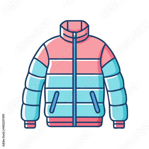 Stylish Pink and Blue Padded Winter Jacket for Women and Girls