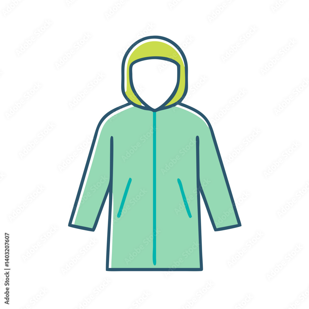 Stylish Green Hooded Jacket for Rainy or Cold Weather Stylish Green Hooded Jacket for Rainy or Cold Weather