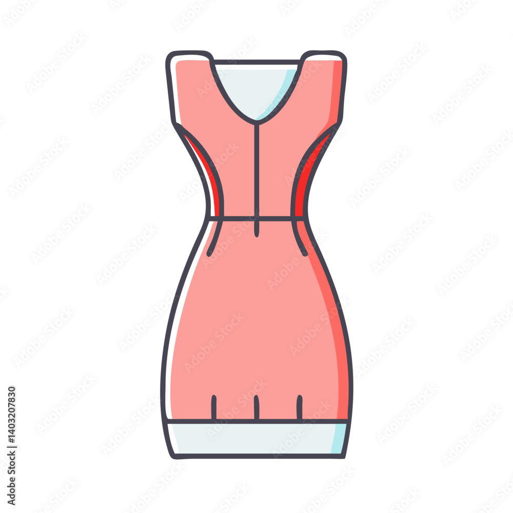 Stylish Sleeveless Pink Summer Dress Fashion Apparel Outfit Design