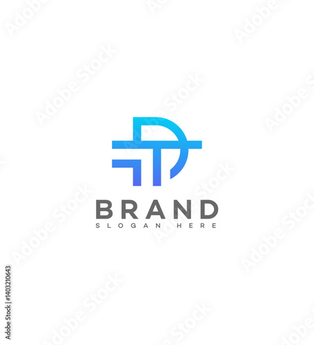 Abstract DT, TD Letter Logo Design Brand Identity