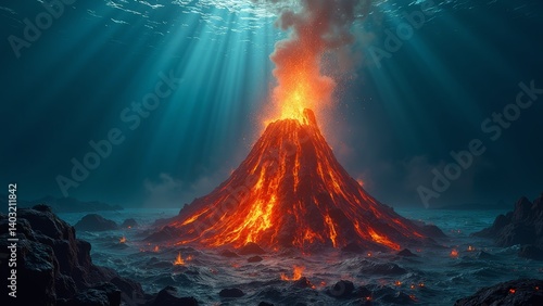 The spectacular eruption of underwater volcanoes