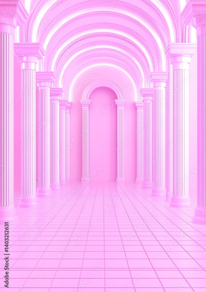 Pink Palace Hallway Columns Archway Interior Design Pink Palace Hallway Columns Archway Interior Design