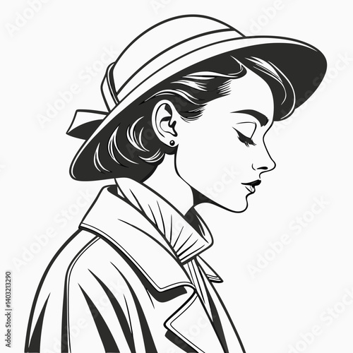 Elegant Black and White Portrait of a Young Woman