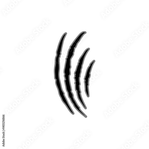 Claw scratches hole. Claw scratches from animal attacks. Vector illustration 