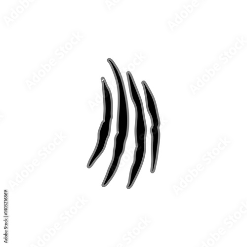 Claw scratches hole. Claw scratches from animal attacks. Vector illustration 