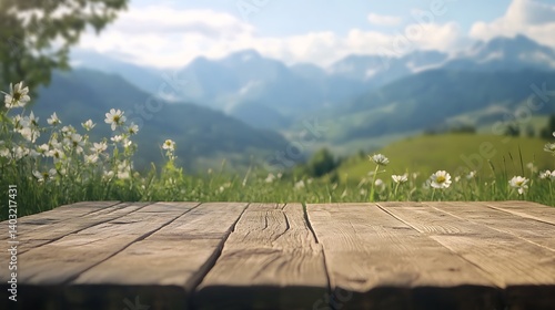 Old Wooden Table Scenic Landscape images