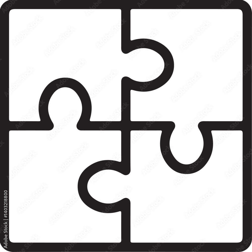 Jigsaw Puzzle Silhouette Icon - Perfect for Problem-Solving and Teamwork Themes Jigsaw Puzzle Silhouette Icon - Perfect for Problem-Solving and Teamwork Themes
