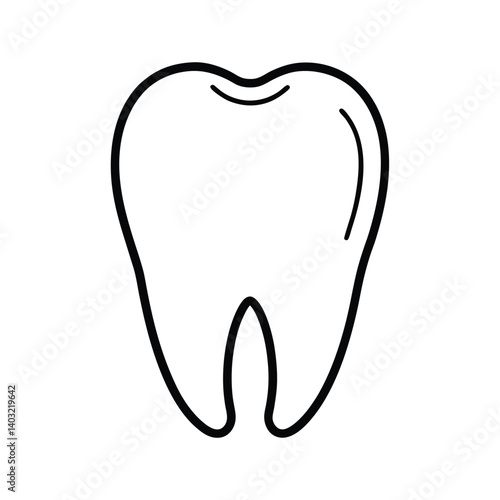 Simple black line drawing of a healthy tooth.
