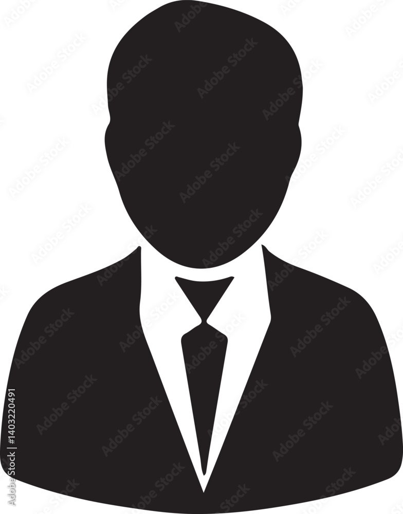 Suit and Tie Silhouette Icon - Perfect for Professional and Business Themes Suit and Tie Silhouette Icon - Perfect for Professional and Business Themes