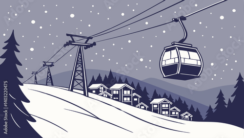 ski resort in winter