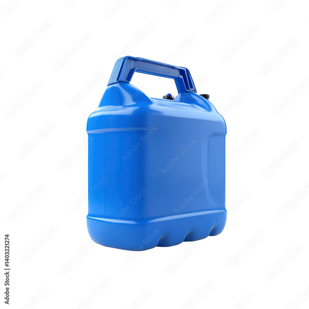 Blue Plastic Jerrycan, Portable Fuel Container, 3D Render Blue Plastic Jerrycan, Portable Fuel Container, 3D Render