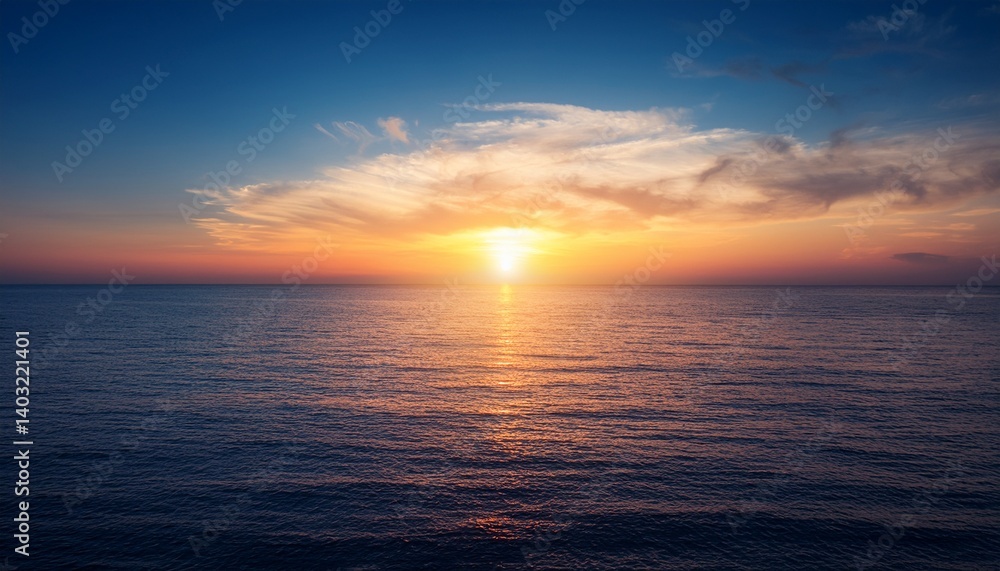 Obraz premium Nature beautiful Light Sunset or sunrise over sea