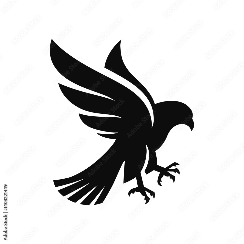 Obraz premium Falcon Bird Silhouette Vector illustration 