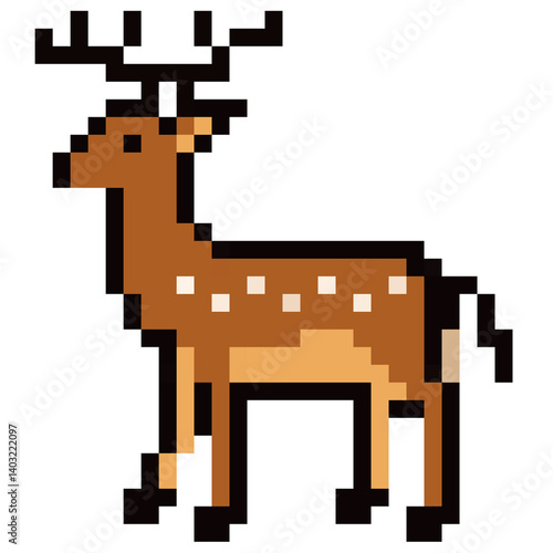 Pixel Art style illustration of animals