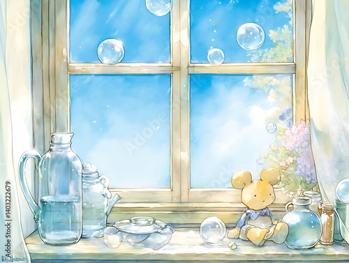 Window Seat with Teddy Bear