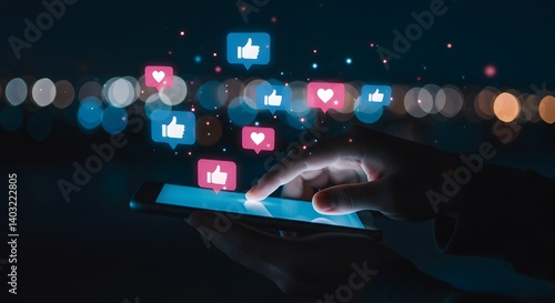 Social Media Engagement: Icons in Action