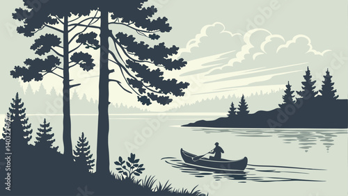 winter landscape with lake