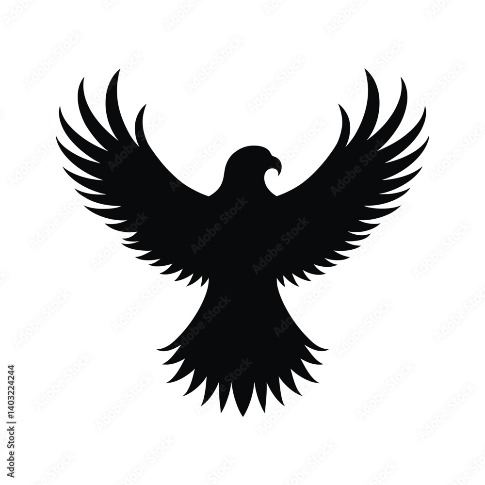 Obraz premium Falcon Bird Silhouette Vector illustration 