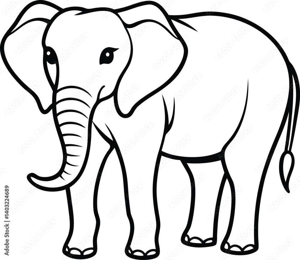 Fototapeta premium elephant cartoon isolated on white