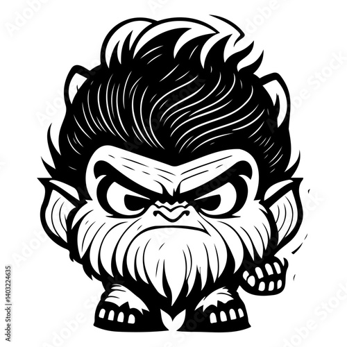 Anger King Kong Isolated on a White Background