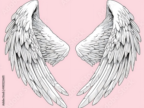 Wings spread, pastel background