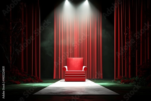 Obraz na płótnie Red Throne Stage Scene w salonie