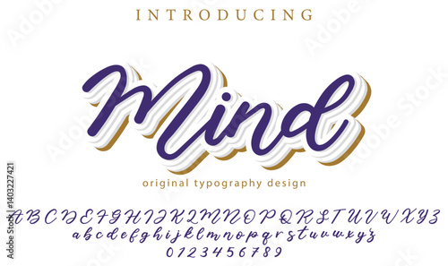Mind Font Stylish brush painted an uppercase vector letters, alphabet, typeface