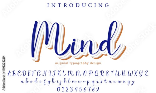 Mind Font Stylish brush painted an uppercase vector letters, alphabet, typeface