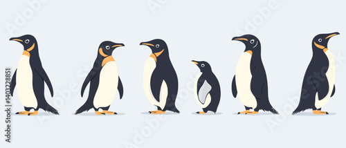 Cute penguin family illustration vector penguins antarctic birds wildlife